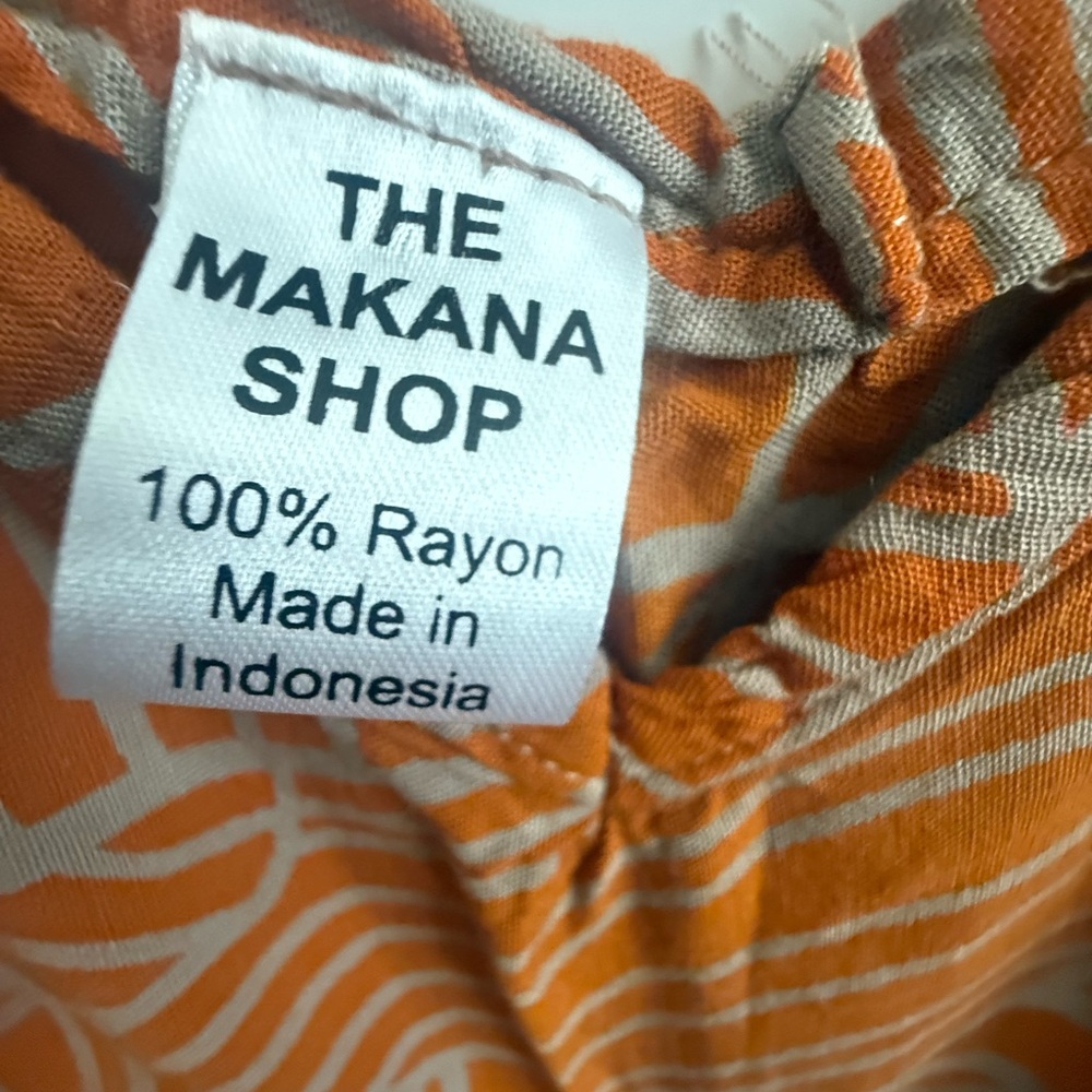 Orange Leaf Pattern Dress - image 6